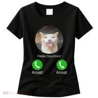 Freaky Department Funny Cat Meme Women's T-Shirt thumb 0