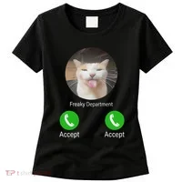 Freaky Department Funny Cat Meme Women's T-Shirt thumb 0