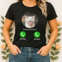 Freaky Department Funny Cat Meme Women's T-Shirt thumb 2