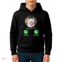 Freaky Department Funny Cat Meme Kids Hoodie thumb 4