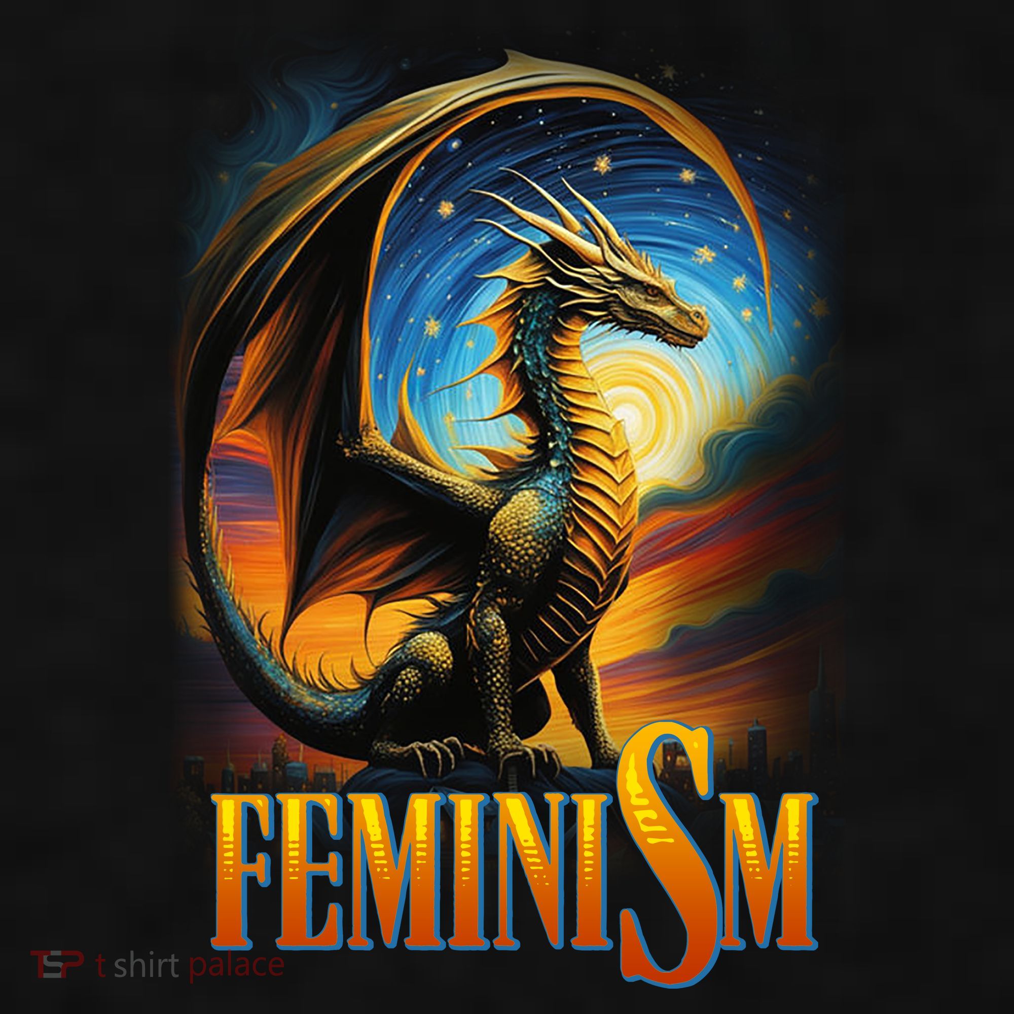 Feminism Dragon Fantasy Ladies PosiCharge Tri-Blend Wicking Tank