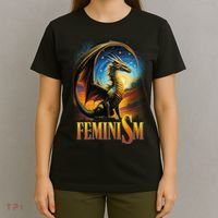 Feminism Dragon Fantasy T-Shirt thumb 4