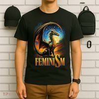 Feminism Dragon Fantasy T-Shirt thumb 6