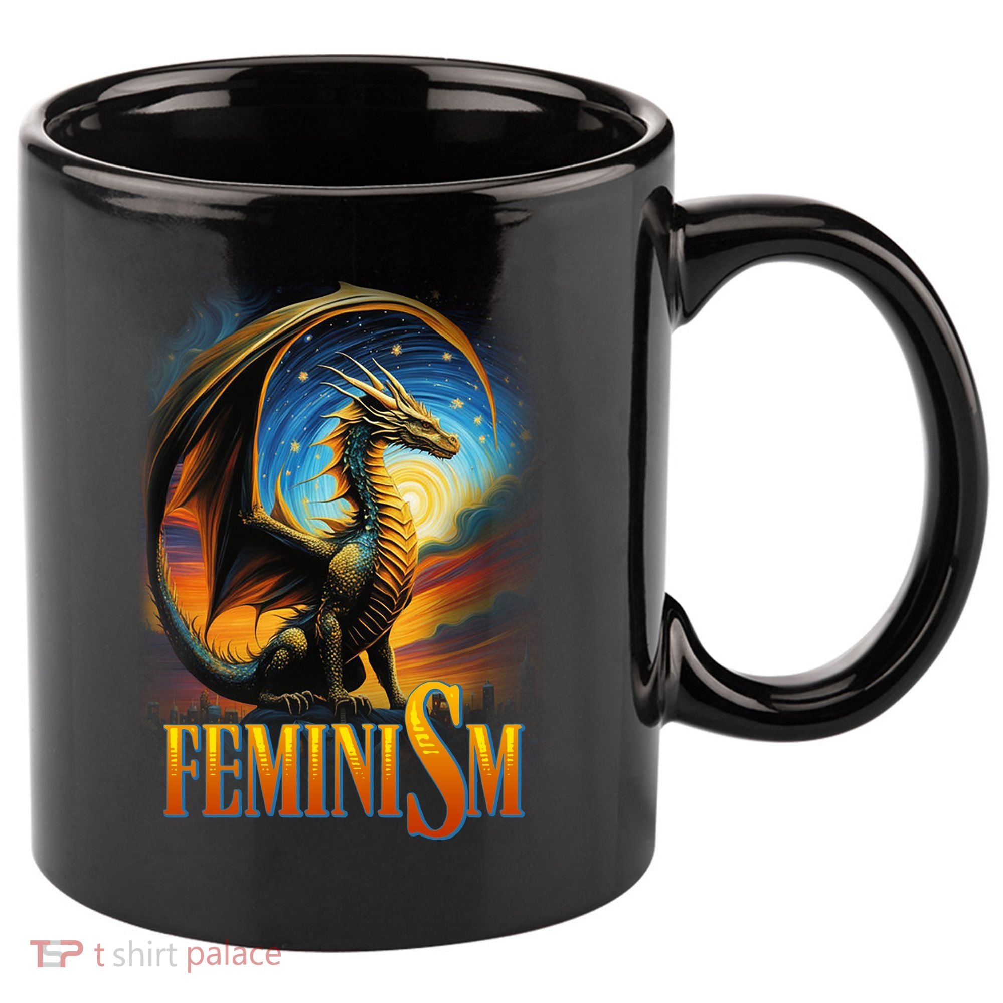 Feminism Dragon Fantasy 11oz C Handle Ceramic Mug