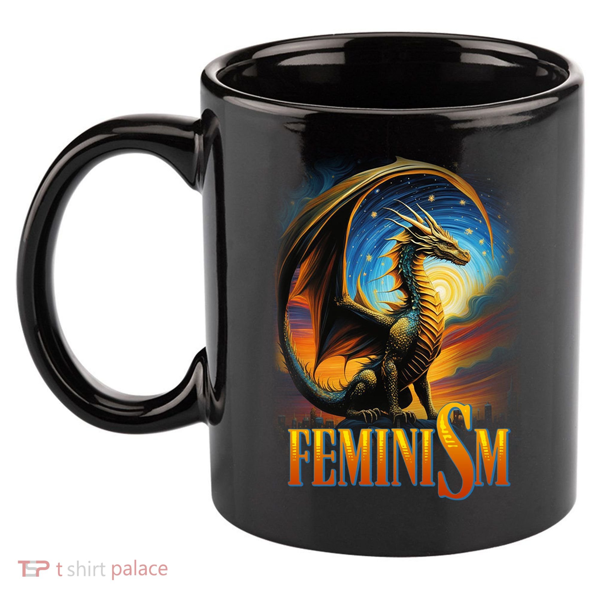 Feminism Dragon Fantasy 11oz C Handle Ceramic Mug