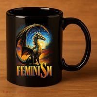 Feminism Dragon Fantasy 11oz C Handle Ceramic Mug thumb 3