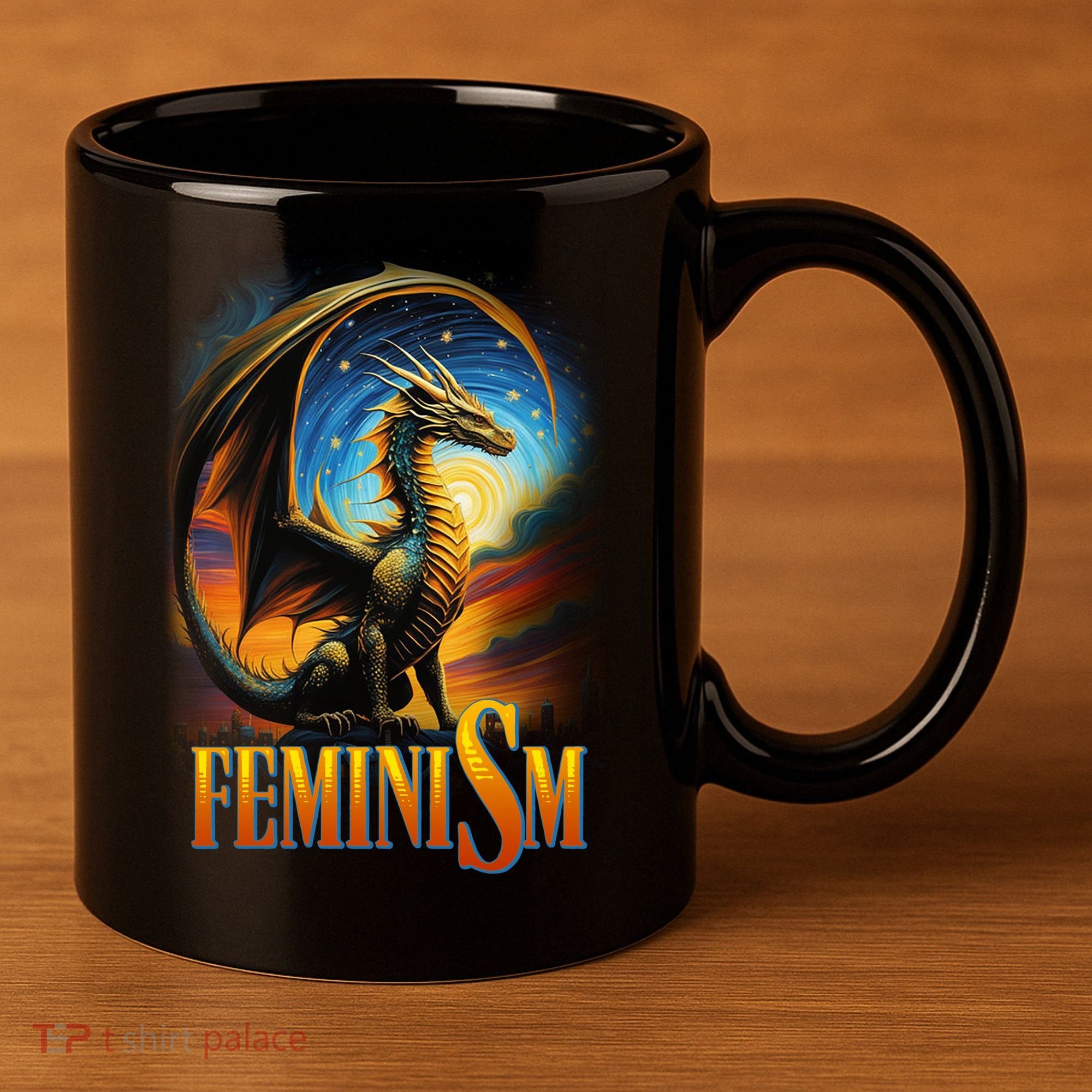Feminism Dragon Fantasy 11oz C Handle Ceramic Mug