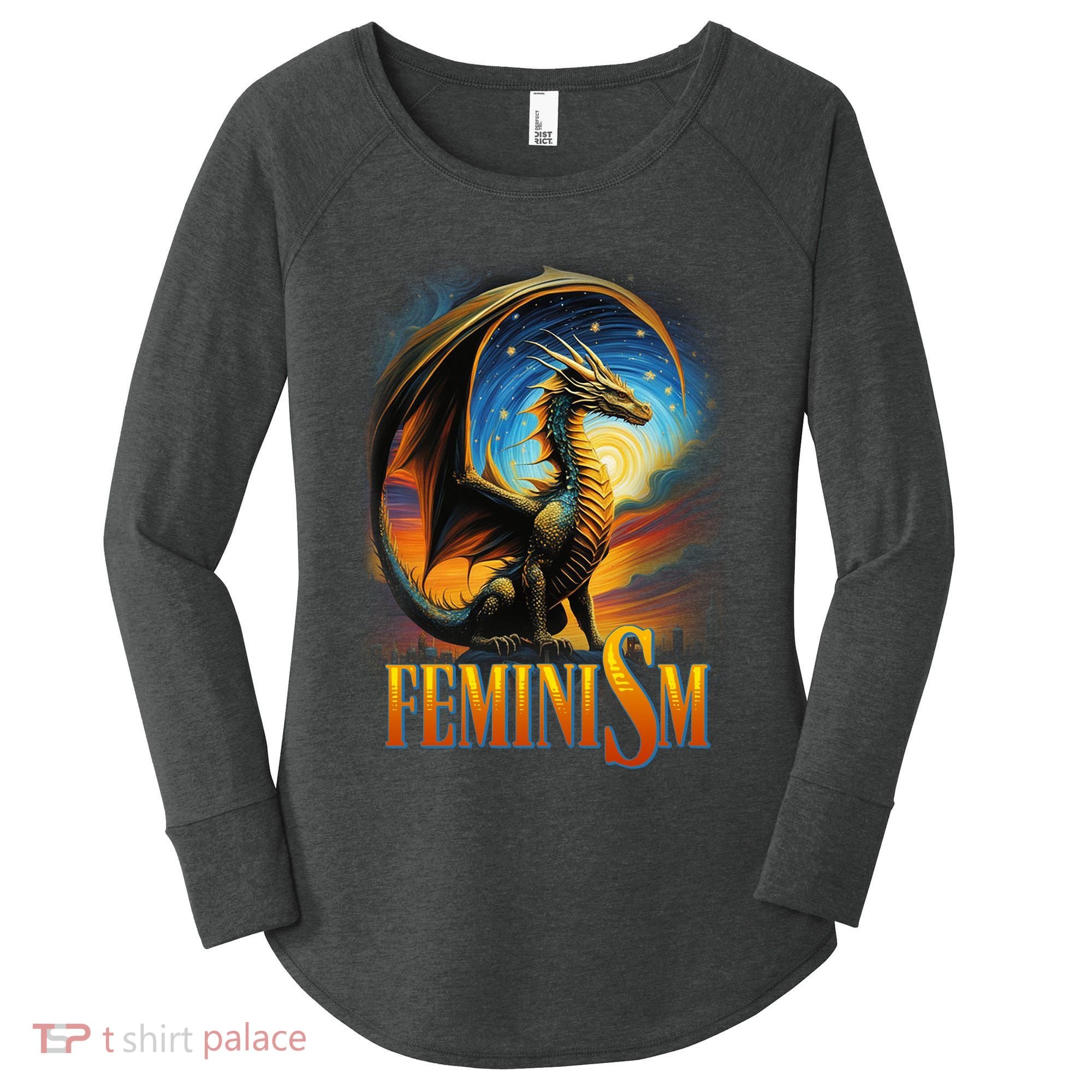 Feminism Dragon Fantasy Women's Perfect Tri Tunic Long Sleeve Shirt