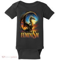 Feminism Dragon Fantasy Baby Bodysuit thumb 0