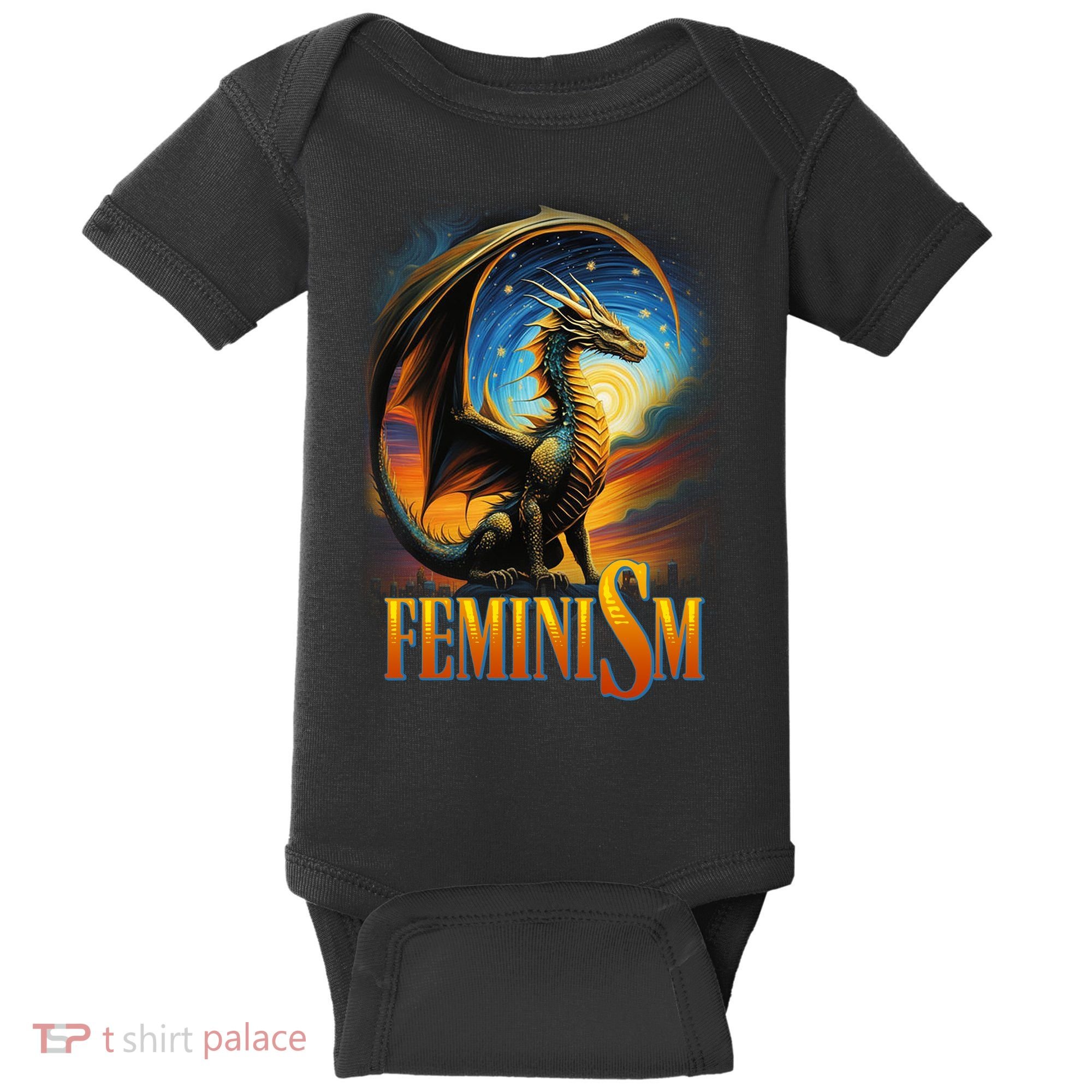 Feminism Dragon Fantasy Baby Bodysuit