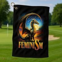 Feminism Dragon Fantasy Golf Towel thumb 1