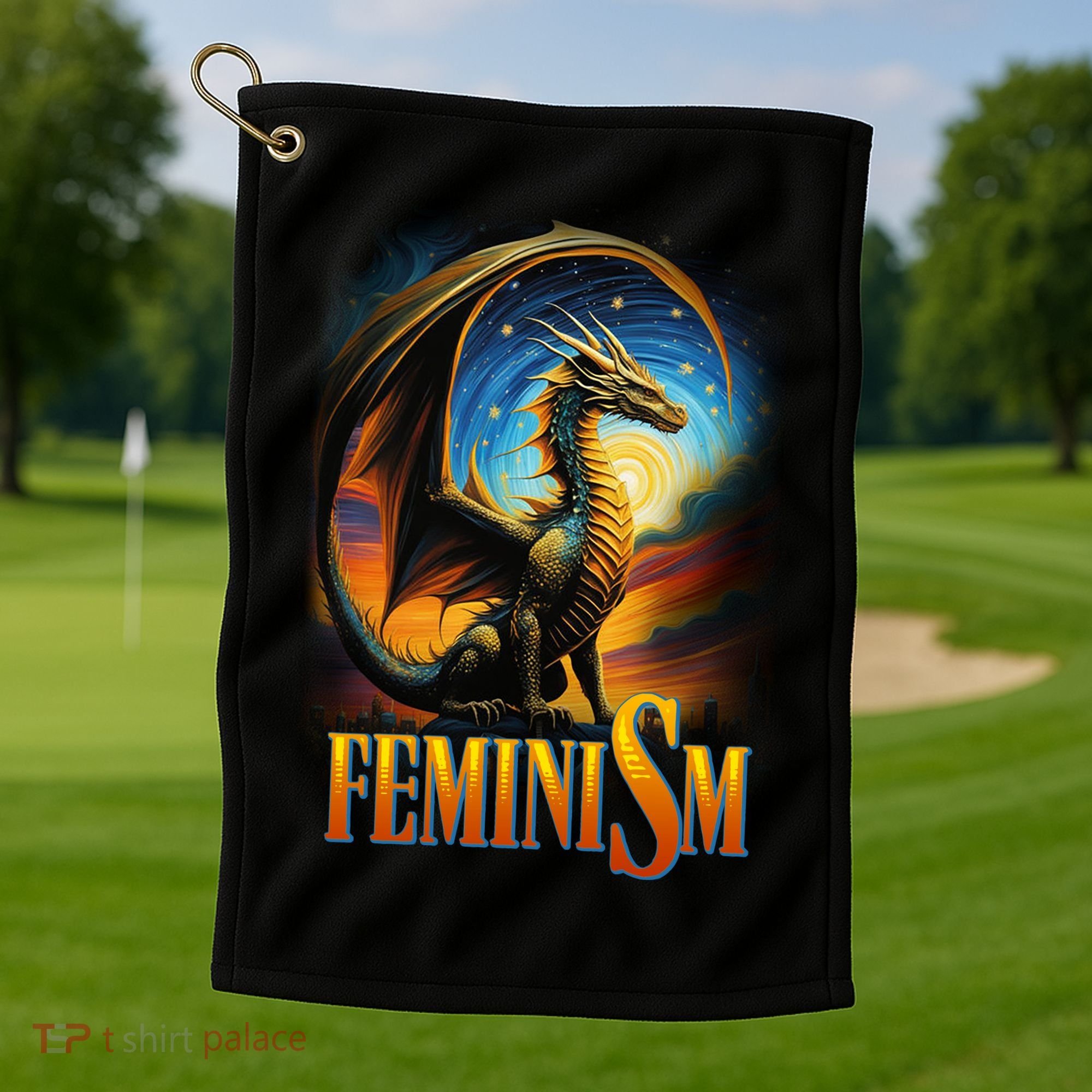 Feminism Dragon Fantasy Golf Towel