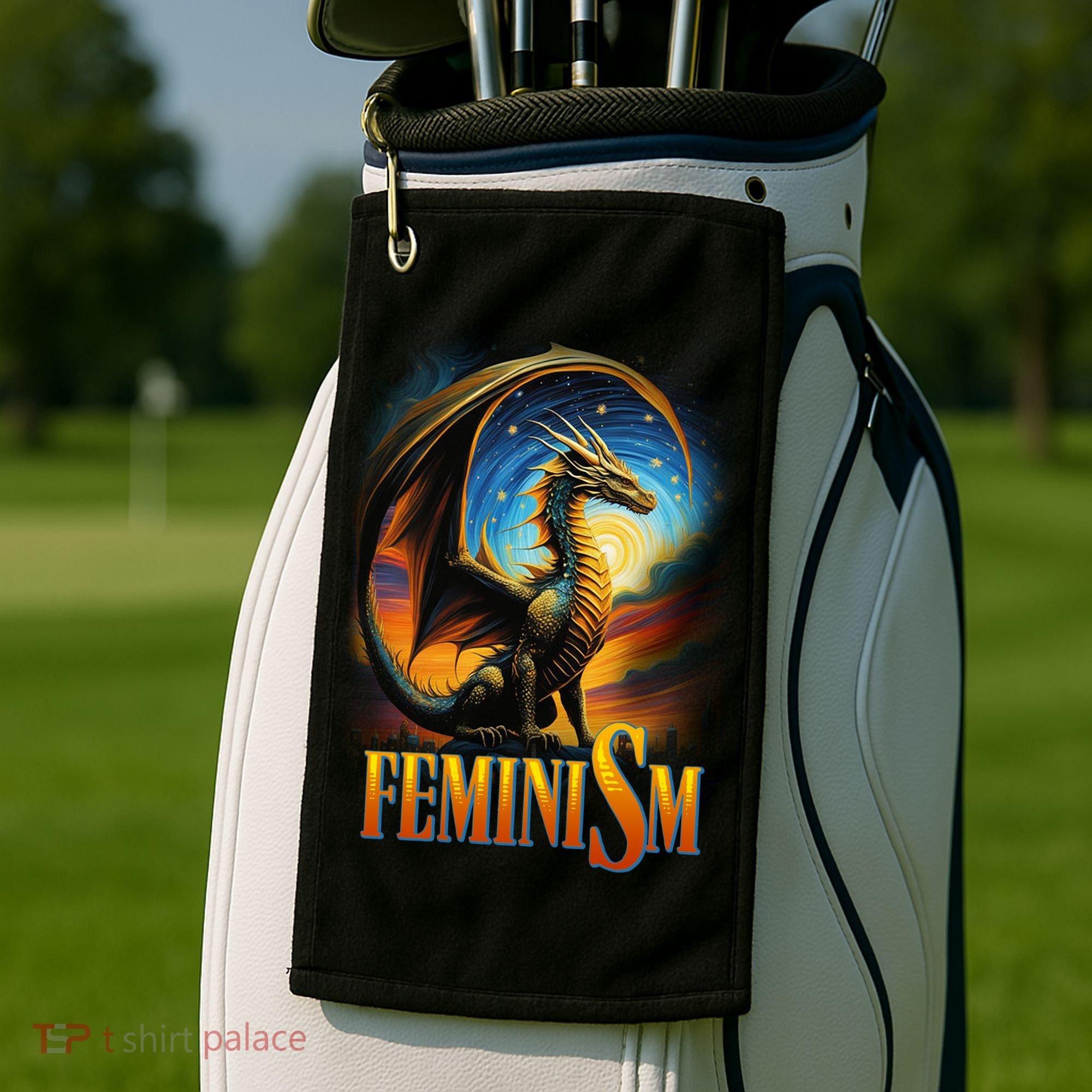 Feminism Dragon Fantasy Golf Towel