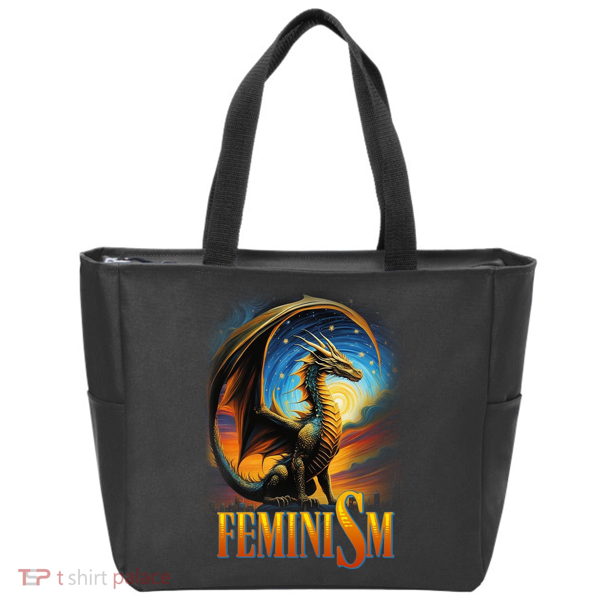 Feminism Dragon Fantasy Tote Bag