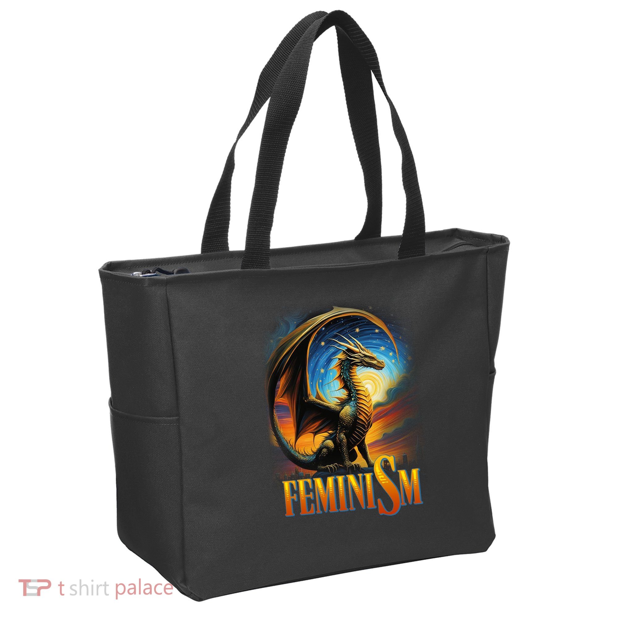 Feminism Dragon Fantasy Tote Bag