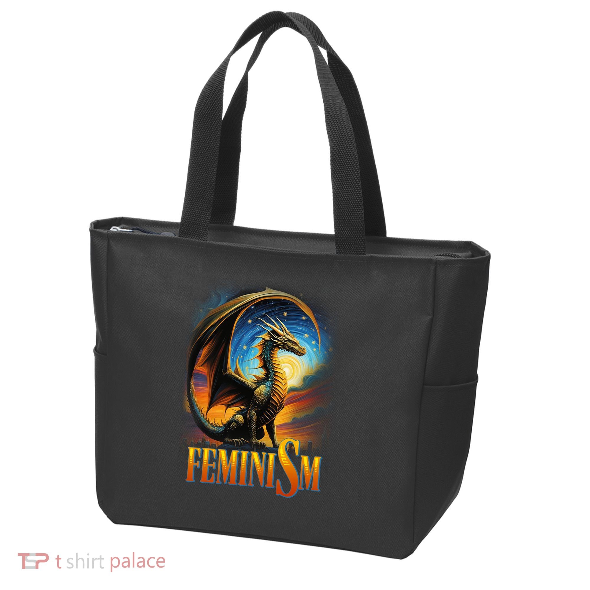 Feminism Dragon Fantasy Tote Bag