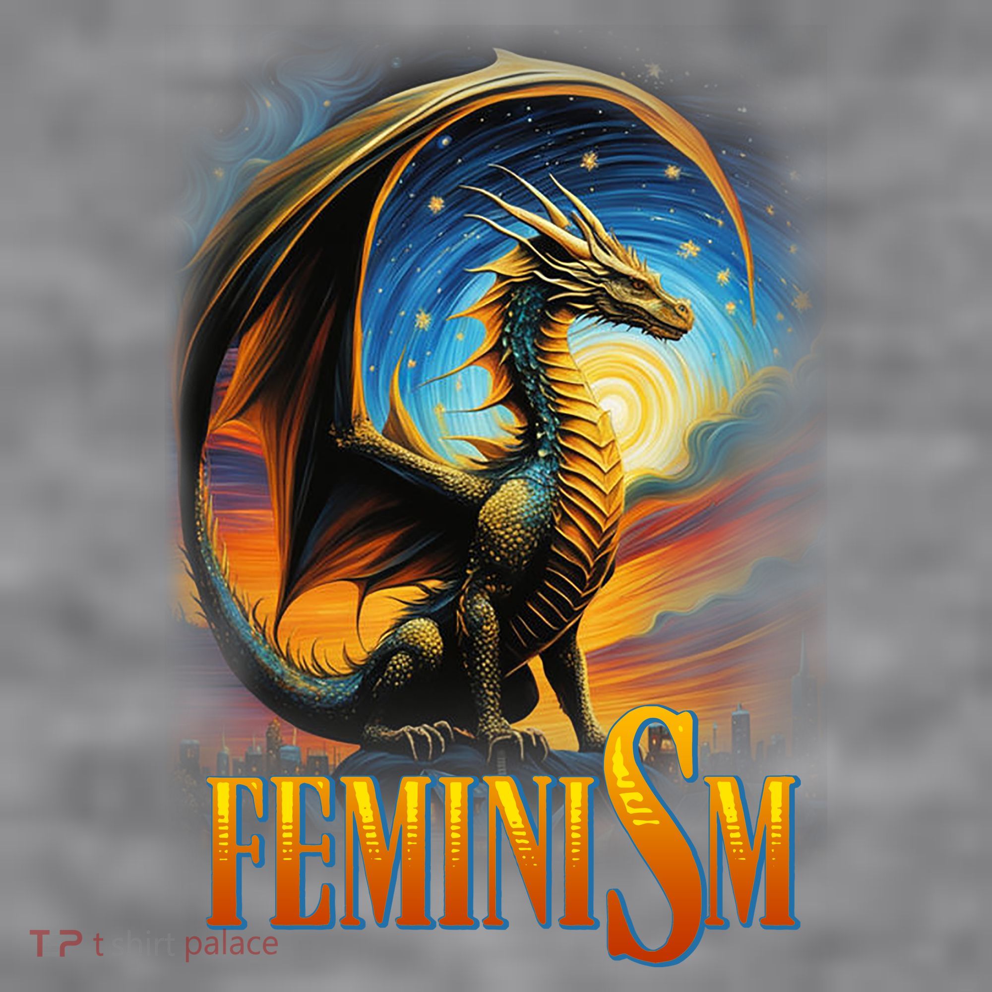 Feminism Dragon Fantasy Women's Racerback Cropped Tank