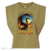 Feminism Dragon Fantasy Garment-Dyed Women's Muscle Tee thumb 0