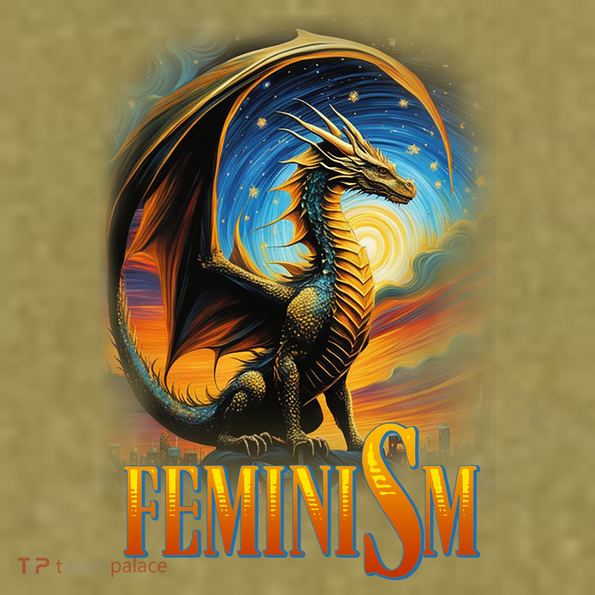 Feminism Dragon Fantasy Garment-Dyed Women's Muscle Tee