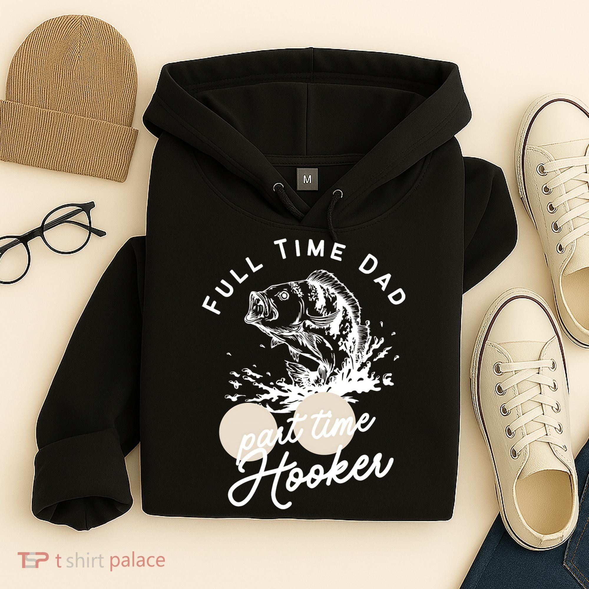 Father's Day Full Time Dad Part Time Hooker Gift Fishing Dad Hoodie