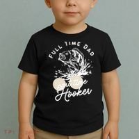 Father's Day Full Time Dad Part Time Hooker Gift Fishing Dad Toddler T-Shirt thumb 2