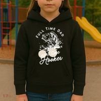 Father's Day Full Time Dad Part Time Hooker Gift Fishing Dad Kids Hoodie thumb 3