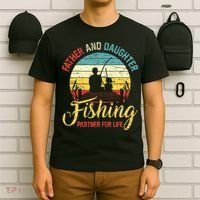 Father Daughter Fishing Partner For Life Retro Matching Dad T-Shirt thumb 6