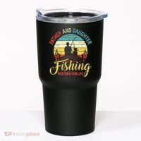 Father Daughter Fishing Partner For Life Retro Matching Dad Tumbler thumb 0