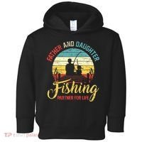 Father Daughter Fishing Partner For Life Retro Matching Dad Toddler Hoodie thumb 0