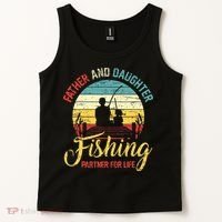 Father Daughter Fishing Partner For Life Retro Matching Dad Tank Top thumb 2