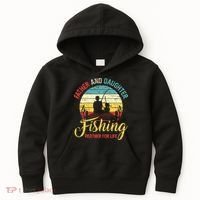 Father Daughter Fishing Partner For Life Retro Matching Dad Kids Hoodie thumb 0