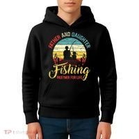 Father Daughter Fishing Partner For Life Retro Matching Dad Kids Hoodie thumb 4