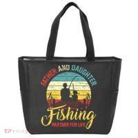 Father Daughter Fishing Partner For Life Retro Matching Dad Tote Bag thumb 0