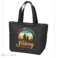 Father Daughter Fishing Partner For Life Retro Matching Dad Tote Bag thumb 3
