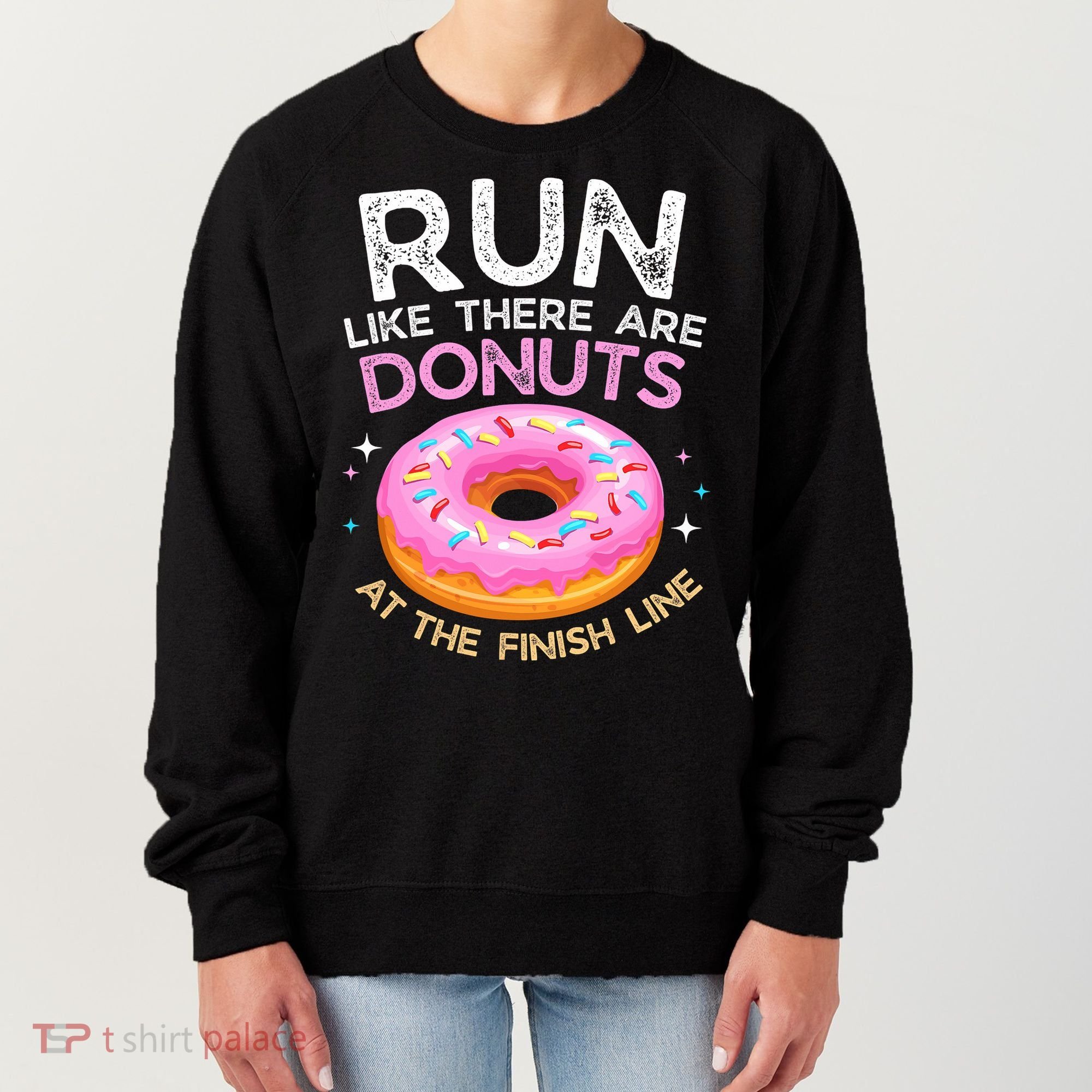 Funny Donut Finish Line Marathon Gift Women's Sweatshirt