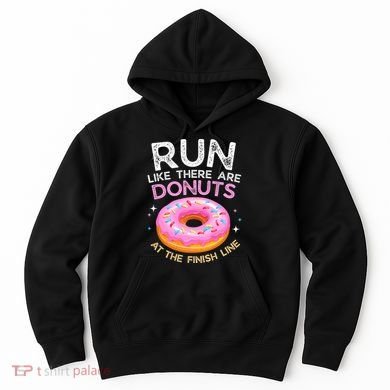 Funny Donut Finish Line Marathon Gift Hoodie