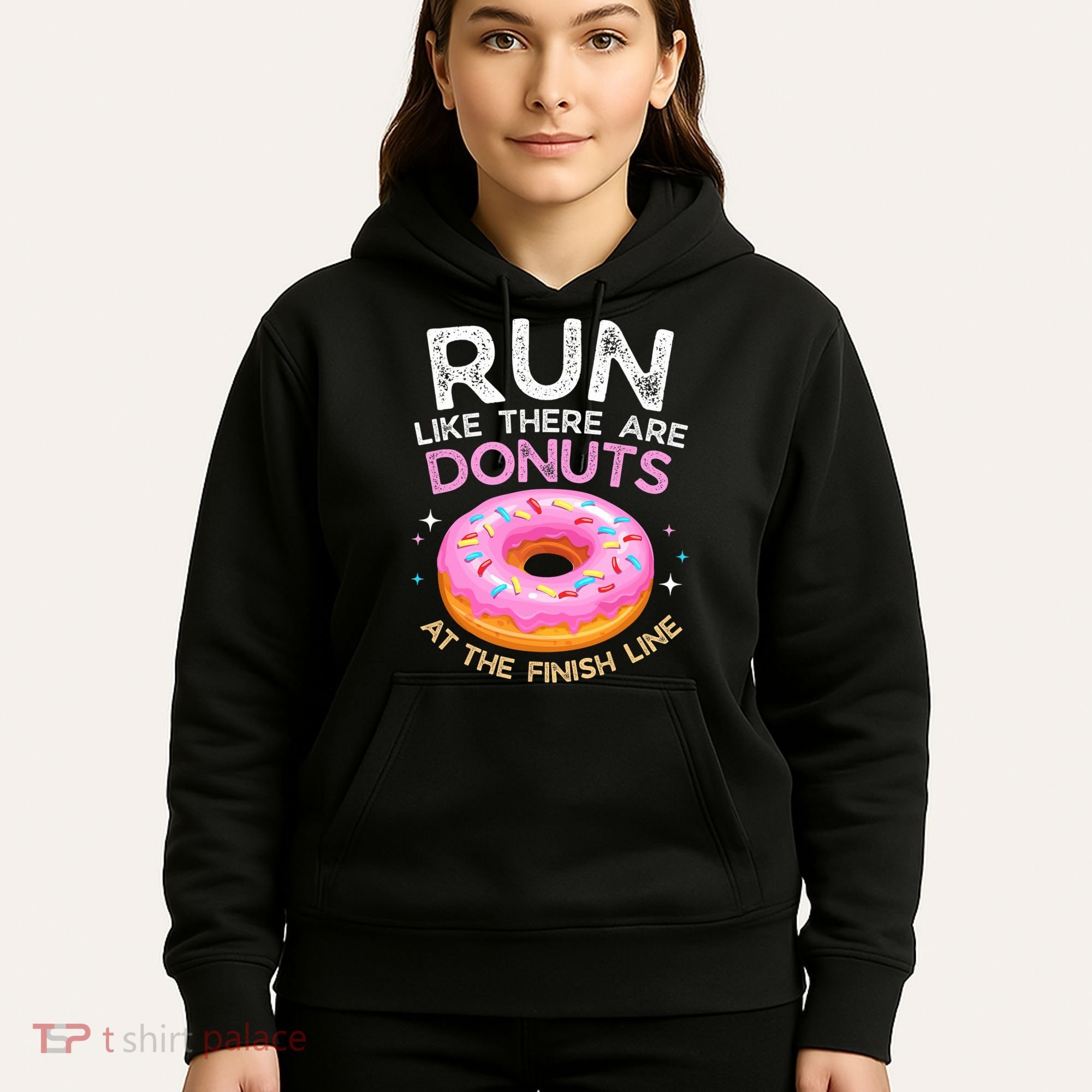 Funny Donut Finish Line Marathon Gift Hoodie