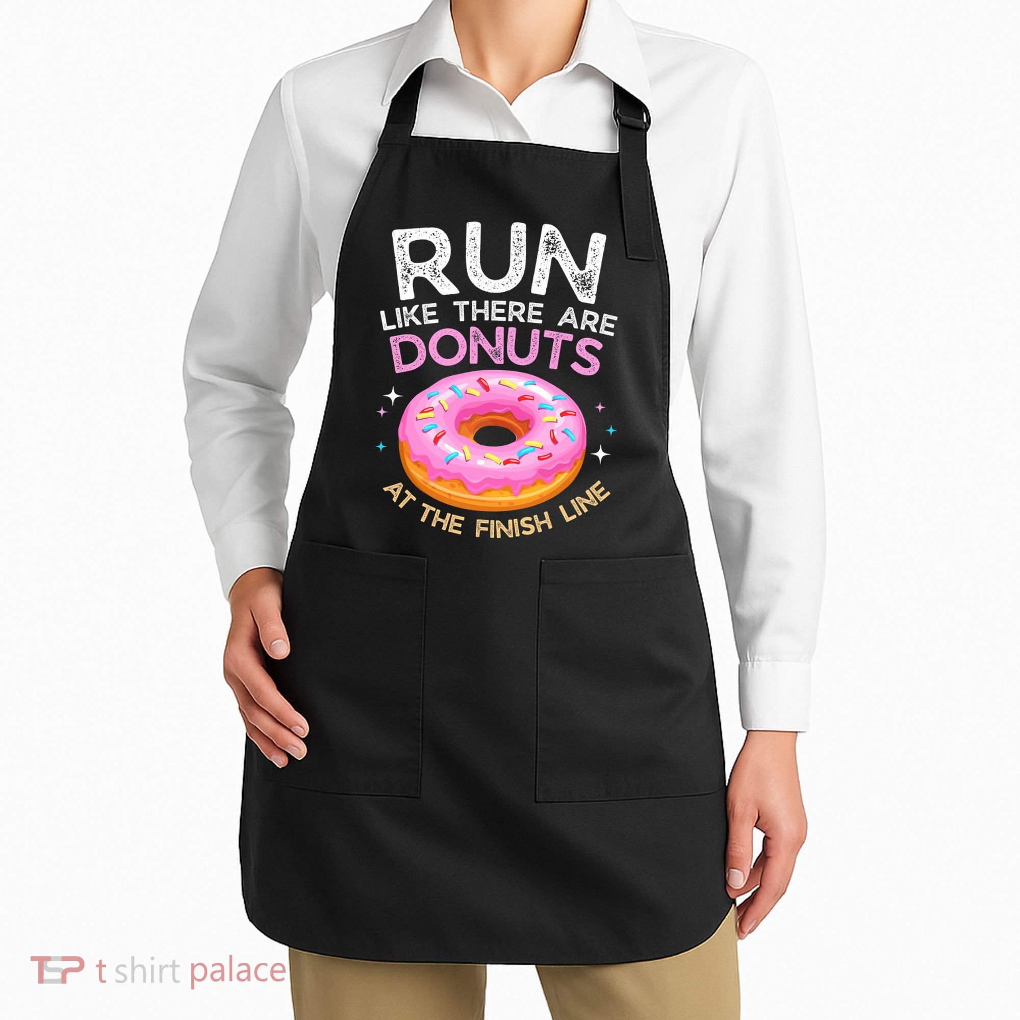 Funny Donut Finish Line Marathon Gift Apron