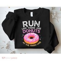 Funny Donut Finish Line Marathon Gift Sweatshirt thumb 2