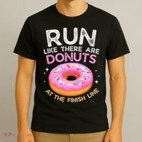 Funny Donut Finish Line Marathon Gift T-Shirt thumb 3