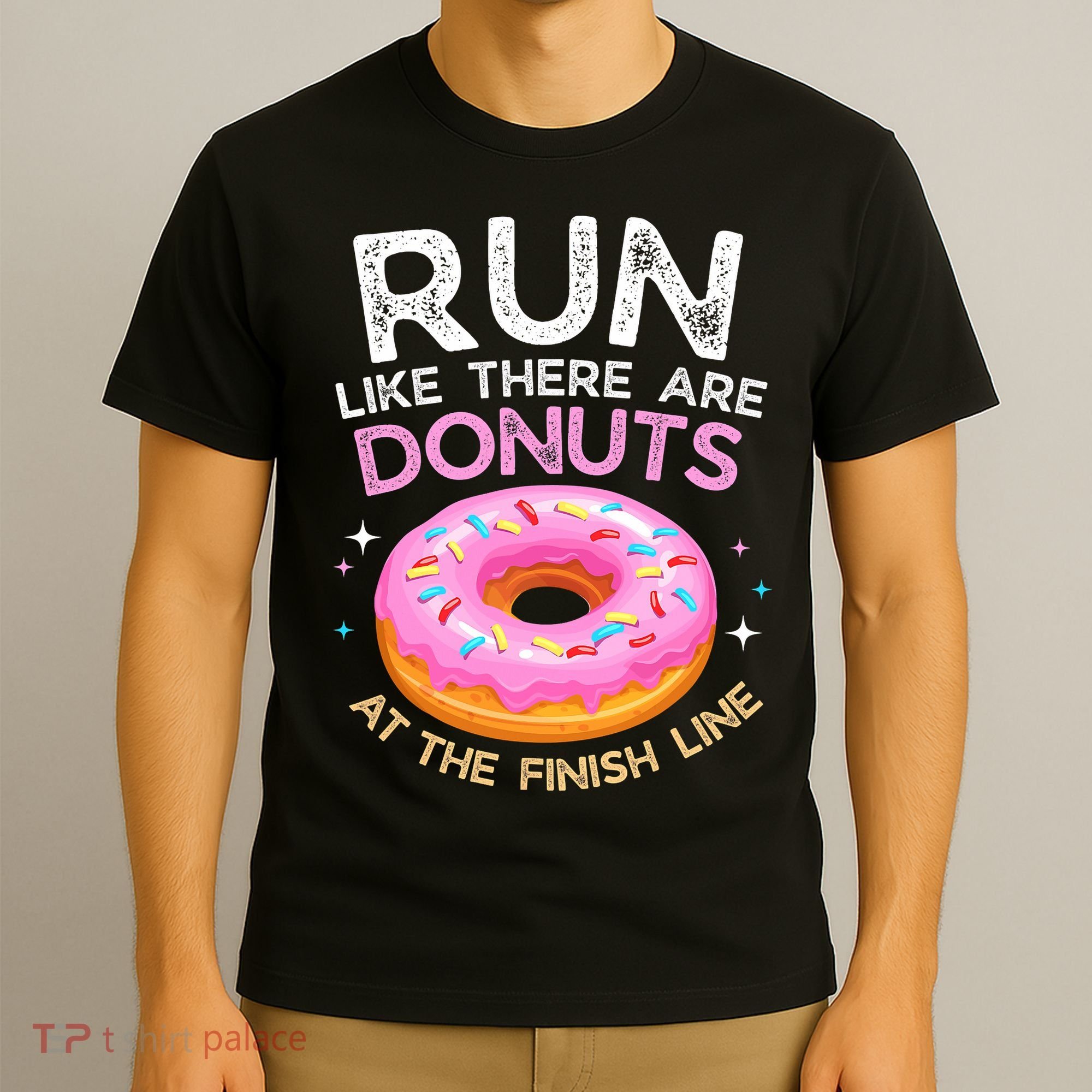 Funny Donut Finish Line Marathon Gift T-Shirt