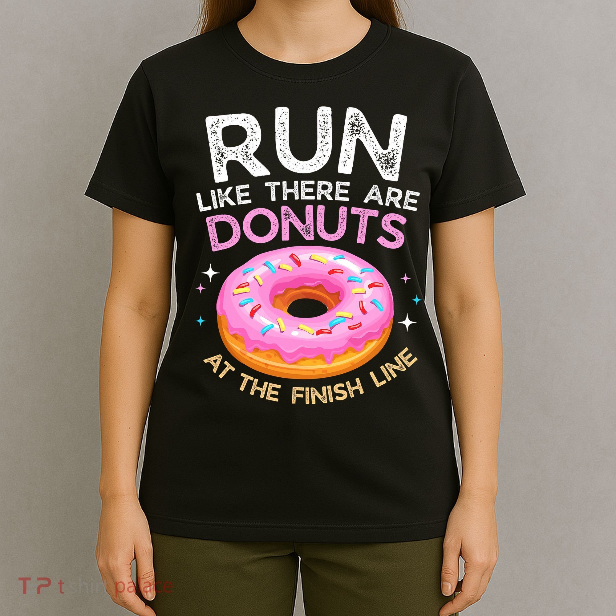 Funny Donut Finish Line Marathon Gift T-Shirt