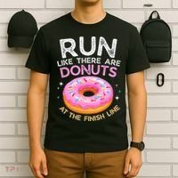 Funny Donut Finish Line Marathon Gift T-Shirt thumb 6