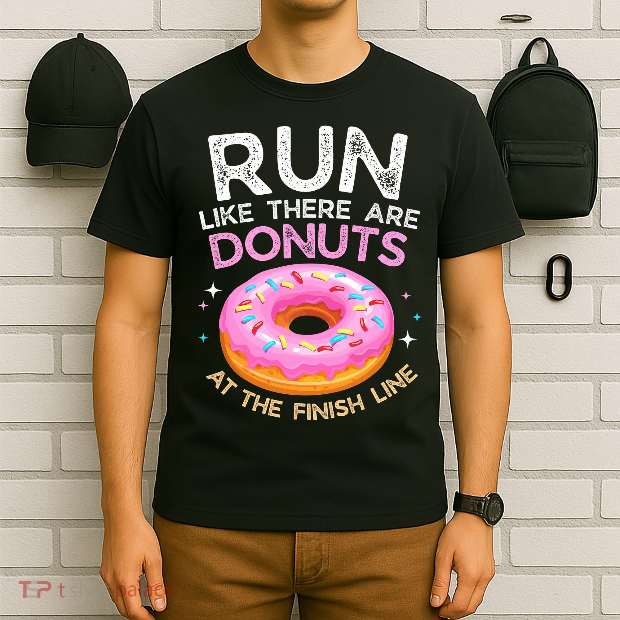 Funny Donut Finish Line Marathon Gift T-Shirt