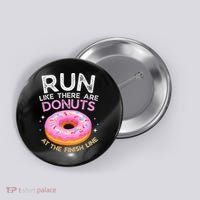 Funny Donut Finish Line Marathon Gift Button thumb 0