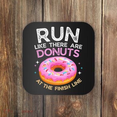 Funny Donut Finish Line Marathon Gift Coaster