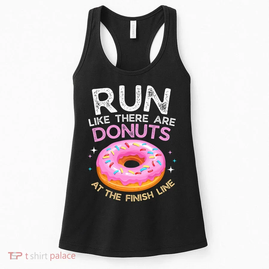 Funny Donut Finish Line Marathon Gift Women's Tank Top