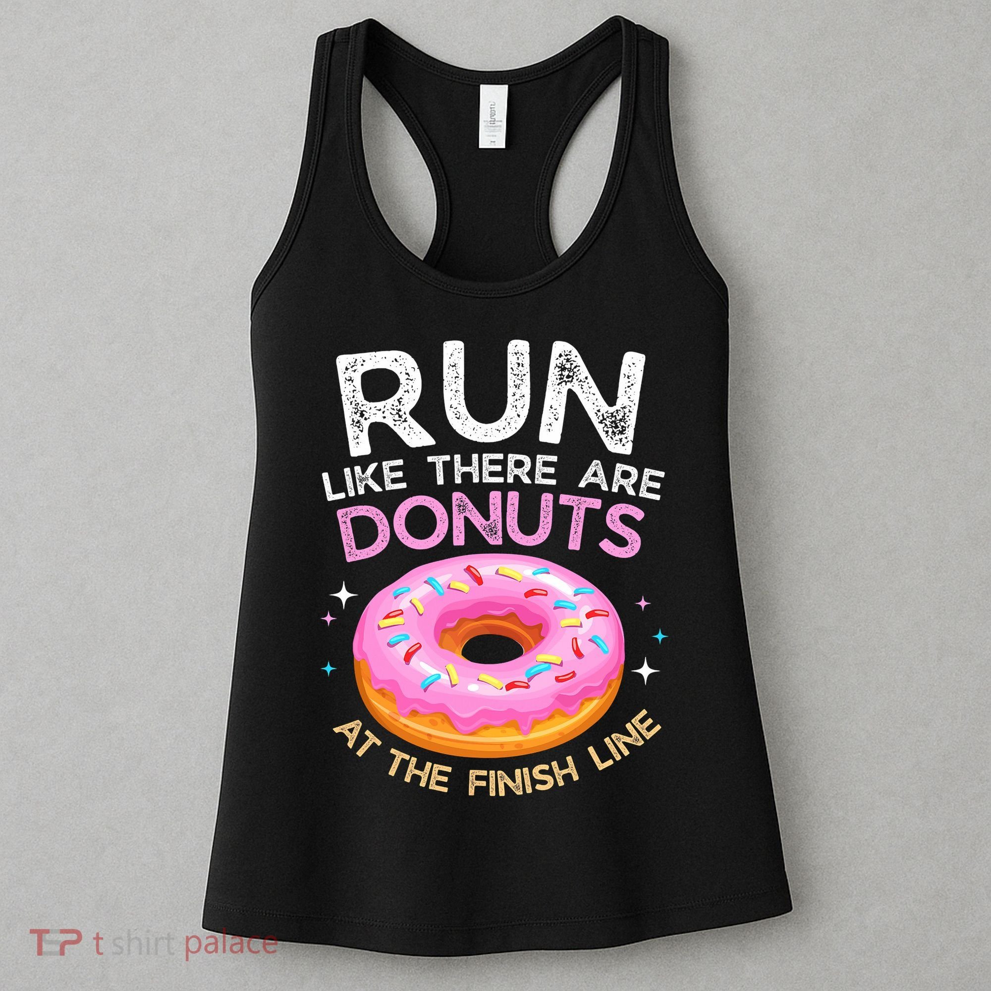 Funny Donut Finish Line Marathon Gift Women's Tank Top