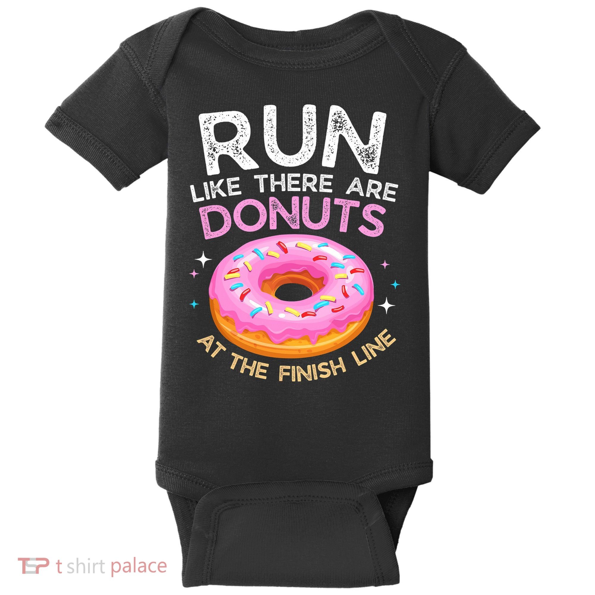 Funny Donut Finish Line Marathon Gift Baby Bodysuit