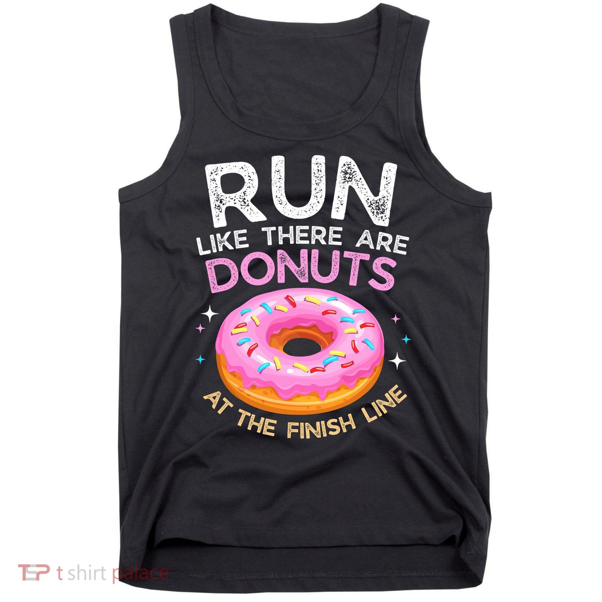 Funny Donut Finish Line Marathon Gift Tank Top